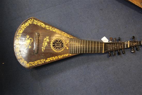 A Regency guitar lute, by Barry, London, c.1820, 94.5cm long